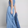 Pantaloni de trening din denim de bumbac, cu croi larg Pantaloni de trening din denim de bumbac, cu croi larg
