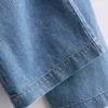 Pantaloni de trening din denim de bumbac, cu croi larg Pantaloni de trening din denim de bumbac, cu croi larg