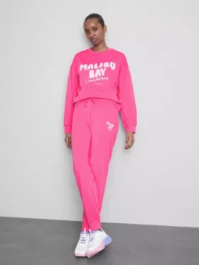 Pantaloni de Trening skinny din amestec de bumbac, cu imprimeu