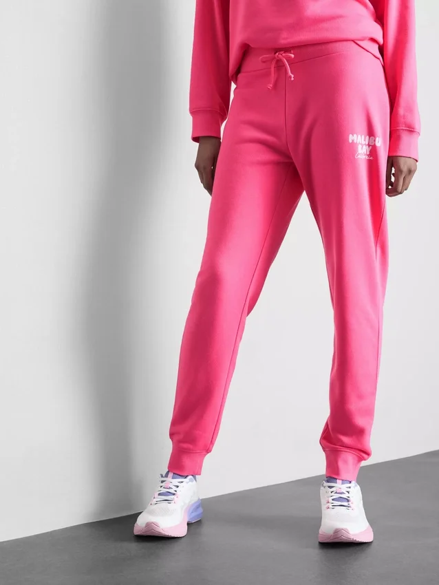 Pantaloni de Trening skinny din amestec de bumbac, cu imprimeu Pantaloni de Trening skinny din amestec de bumbac, cu imprimeu