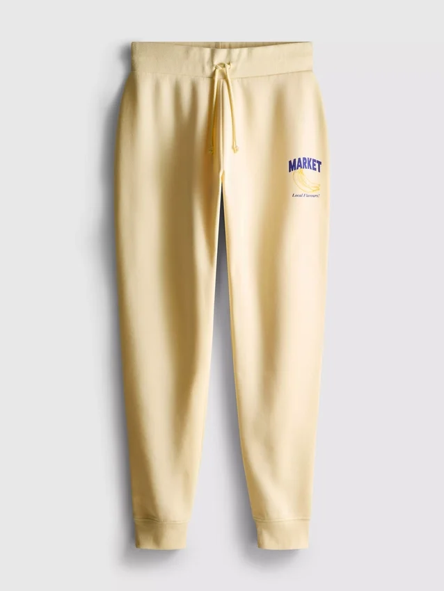 Pantaloni de Trening skinny din amestec de bumbac, cu imprimeu Pantaloni de Trening skinny din amestec de bumbac, cu imprimeu