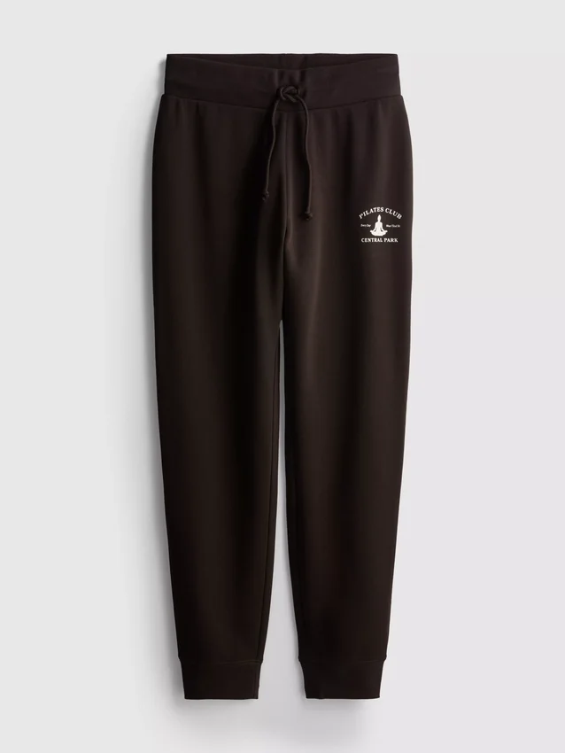 Pantaloni de Trening skinny din amestec de bumbac, cu imprimeu Pantaloni de Trening skinny din amestec de bumbac, cu imprimeu