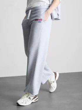 Pantaloni de Trening sport din amestec de bumbac, cu croi larg