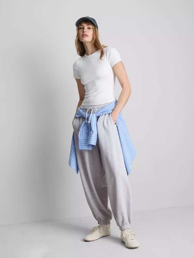 Pantaloni de Trening tip harem cu conținut ridicat de bumbac Pantaloni de Trening tip harem cu conținut ridicat de bumbac