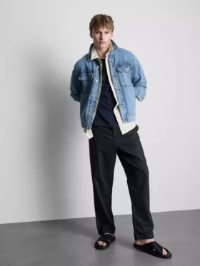 Pantaloni din amestec de in