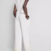 Pantaloni din bumbac cu croi larg și broderii Pantaloni din bumbac cu croi larg și broderii
