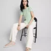 Pantaloni drepți cu efect de șifonare Pantaloni drepți cu efect de șifonare