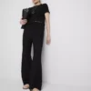 Pantaloni drepți cu șnur, cu aspect șifonat Pantaloni drepți cu șnur, cu aspect șifonat