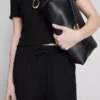 Pantaloni drepți cu șnur, cu aspect șifonat Pantaloni drepți cu șnur, cu aspect șifonat