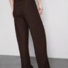 Pantaloni drepți cu șnur, cu aspect șifonat Pantaloni drepți cu șnur, cu aspect șifonat