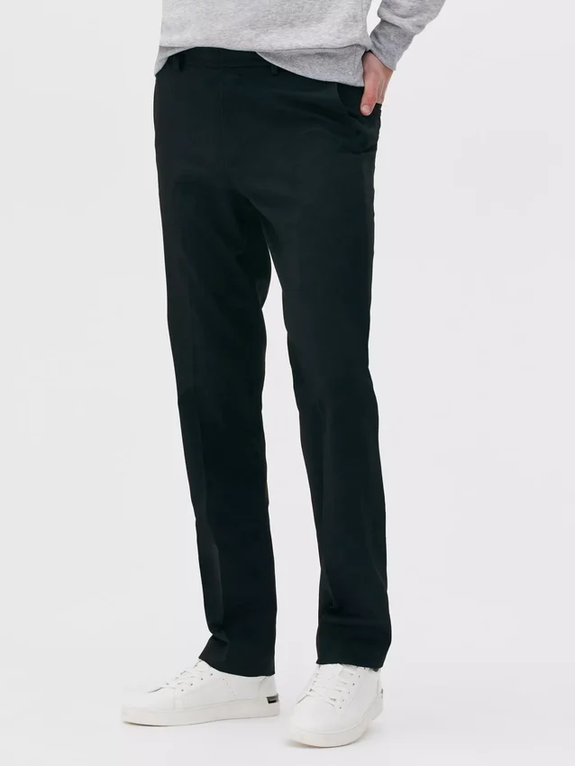 Pantaloni drepți din țesătură diagonală Pantaloni drepți din țesătură diagonală