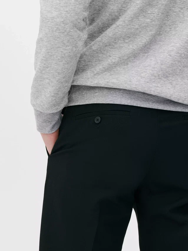 Pantaloni drepți din țesătură diagonală Pantaloni drepți din țesătură diagonală