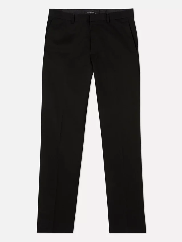 Pantaloni drepți din țesătură diagonală Pantaloni drepți din țesătură diagonală