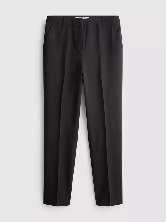 Pantaloni elastici cu pliuri și talie medie Pantaloni elastici cu pliuri și talie medie