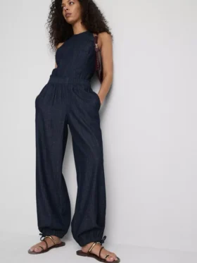 Pantaloni harem din denim cu conținut ridicat de bumbac de la Paula Echevarría