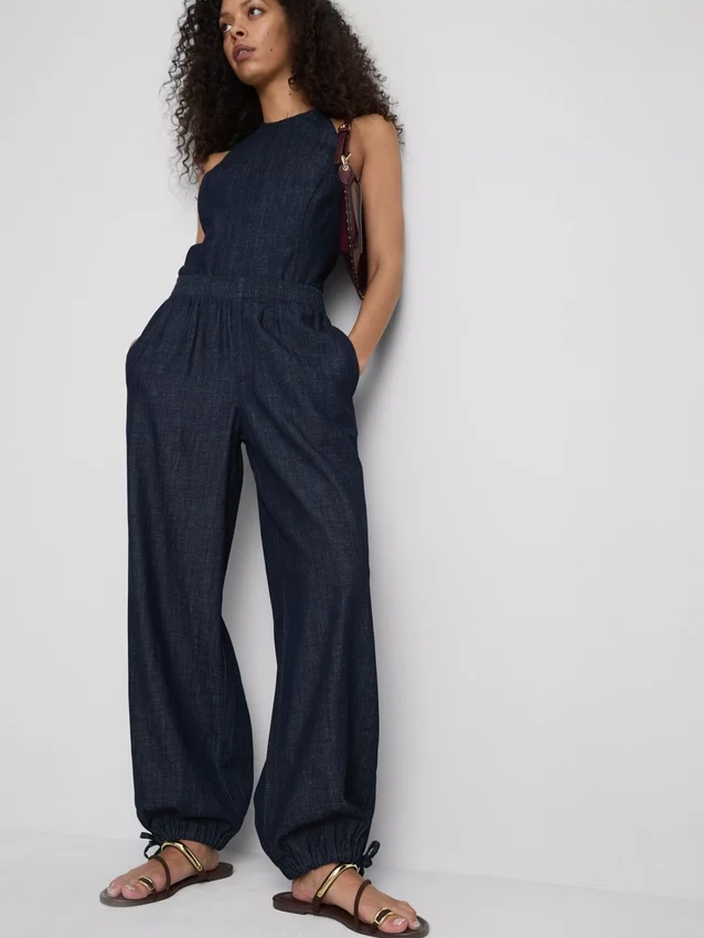 Pantaloni harem din denim cu conținut ridicat de bumbac de la Paula Echevarría Pantaloni harem din denim cu conținut ridicat de bumbac de la Paula Echevarría