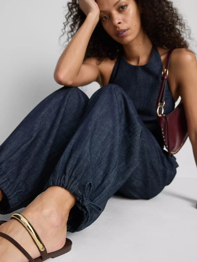 Pantaloni harem din denim cu conținut ridicat de bumbac de la Paula Echevarría Pantaloni harem din denim cu conținut ridicat de bumbac de la Paula Echevarría