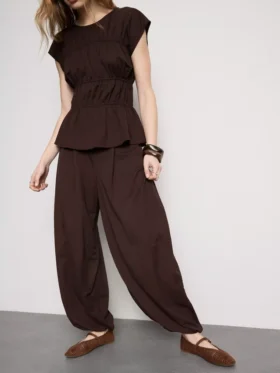 Pantaloni harem texturați