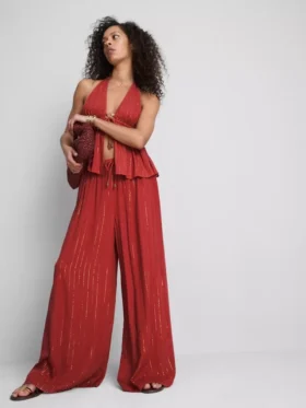 Pantaloni largi cu sclipici Paula Echevarría