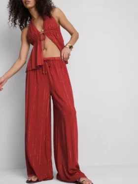 Pantaloni largi cu sclipici Paula Echevarría