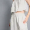 Pantaloni largi din bumbac brodați Pantaloni largi din bumbac brodați