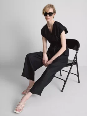 Pantaloni largi din in „The Edit“