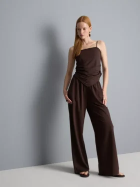 Pantaloni largi din jersey