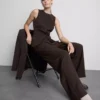 Pantaloni Lila cu croi drept Pantaloni Lila cu croi drept