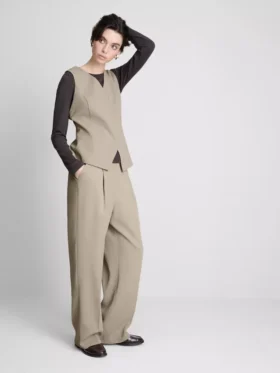 Pantaloni Lila cu croi drept
