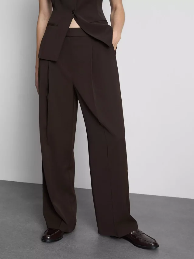 Pantaloni Lila cu croi drept Pantaloni Lila cu croi drept