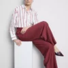 Pantaloni palazzo cu detaliu fundă Pantaloni palazzo cu detaliu fundă