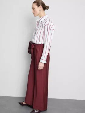 Pantaloni palazzo cu detaliu fundă