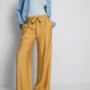 Pantaloni palazzo cu detaliu fundă