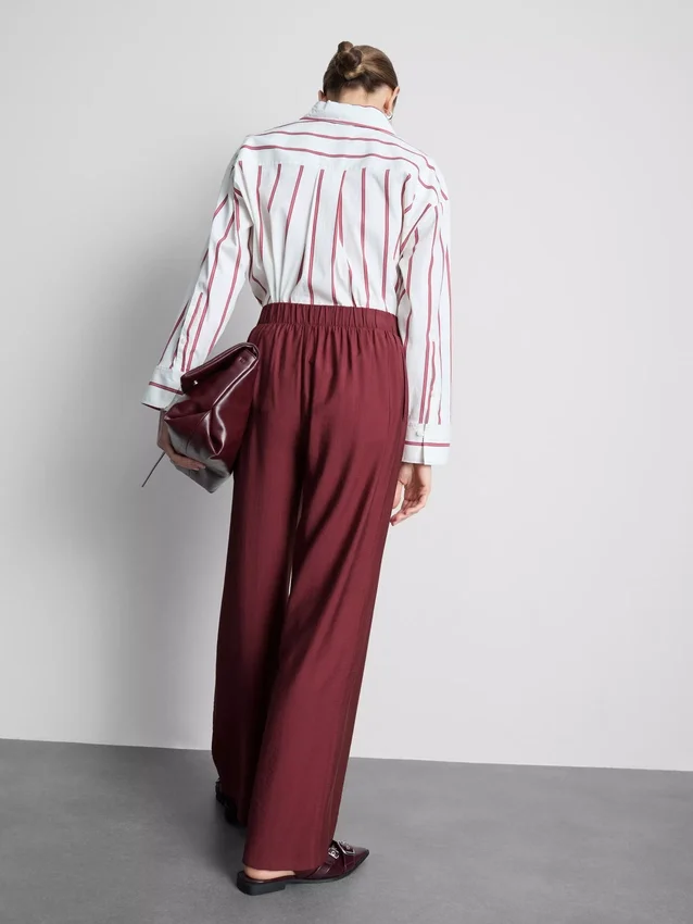 Pantaloni palazzo cu detaliu fundă Pantaloni palazzo cu detaliu fundă