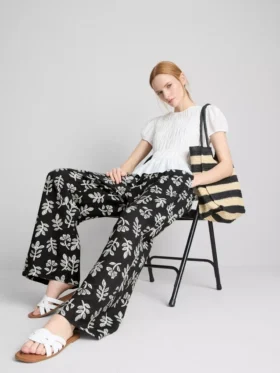 Pantaloni palazzo cu imprimeu