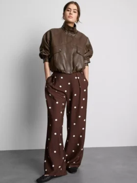 Pantaloni palazzo cu imprimeu