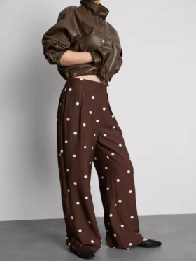 Pantaloni palazzo cu imprimeu