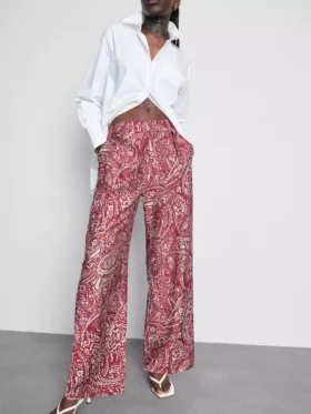 Pantaloni palazzo cu imprimeu