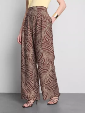 Pantaloni palazzo cu imprimeu