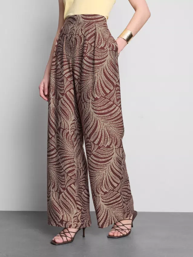 Pantaloni palazzo cu imprimeu Pantaloni palazzo cu imprimeu