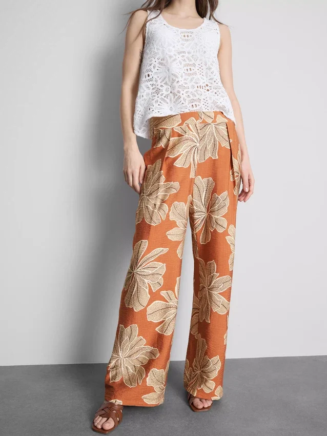Pantaloni palazzo cu imprimeu Pantaloni palazzo cu imprimeu