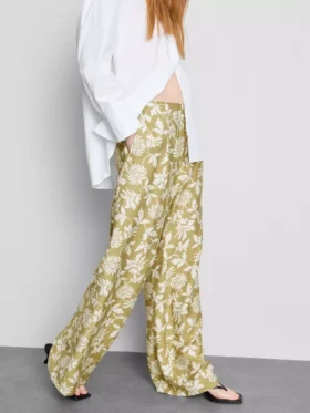 Pantaloni palazzo cu imprimeu