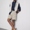 Pantaloni scurți bermuda cu dungi texturate Pantaloni scurți bermuda cu dungi texturate