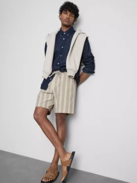 Pantaloni scurți bermuda cu dungi texturate