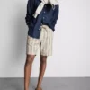 Pantaloni scurți bermuda cu dungi texturate Pantaloni scurți bermuda cu dungi texturate