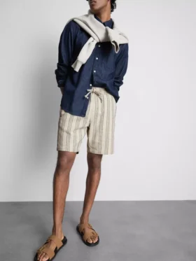 Pantaloni scurți bermuda cu dungi texturate