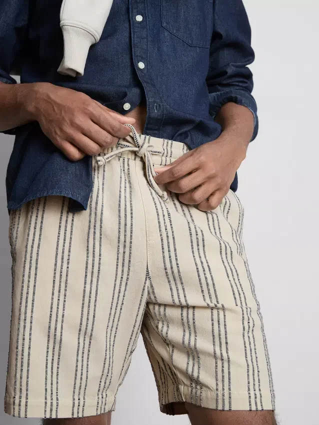 Pantaloni scurți bermuda cu dungi texturate Pantaloni scurți bermuda cu dungi texturate
