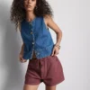 Pantaloni scurți casual din bumbac cu șnur și mărgele Pantaloni scurți casual din bumbac cu șnur și mărgele