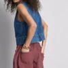 Pantaloni scurți casual din bumbac cu șnur și mărgele Pantaloni scurți casual din bumbac cu șnur și mărgele