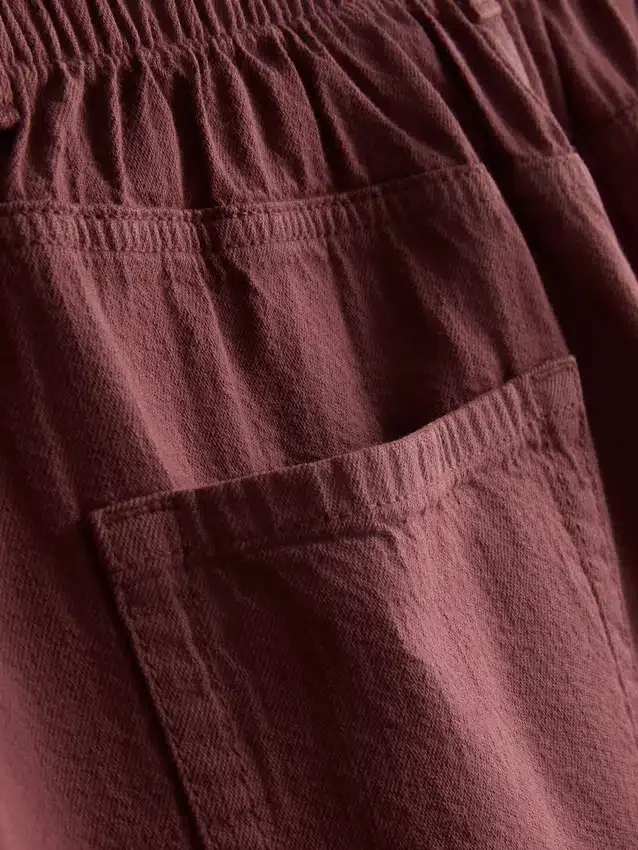 Pantaloni scurți casual din bumbac cu șnur și mărgele Pantaloni scurți casual din bumbac cu șnur și mărgele